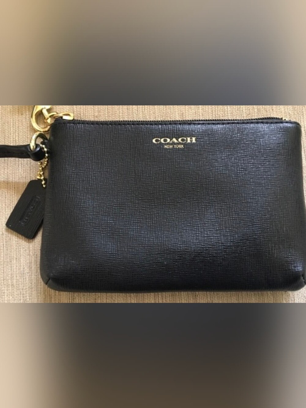 COACH Black Leather Wristlet Pouch - Picture 6 of 6